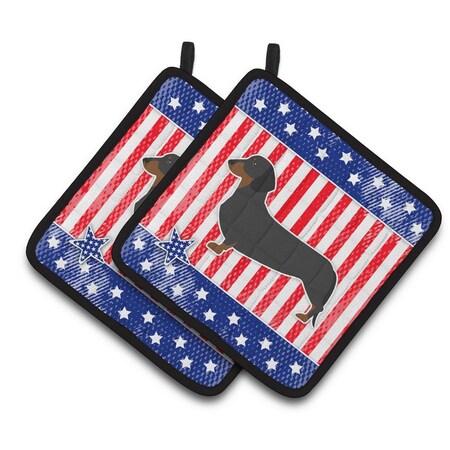 Carolines Treasures USA Patriotic Dachshund Pair of Pot Holders BB3282PTHD